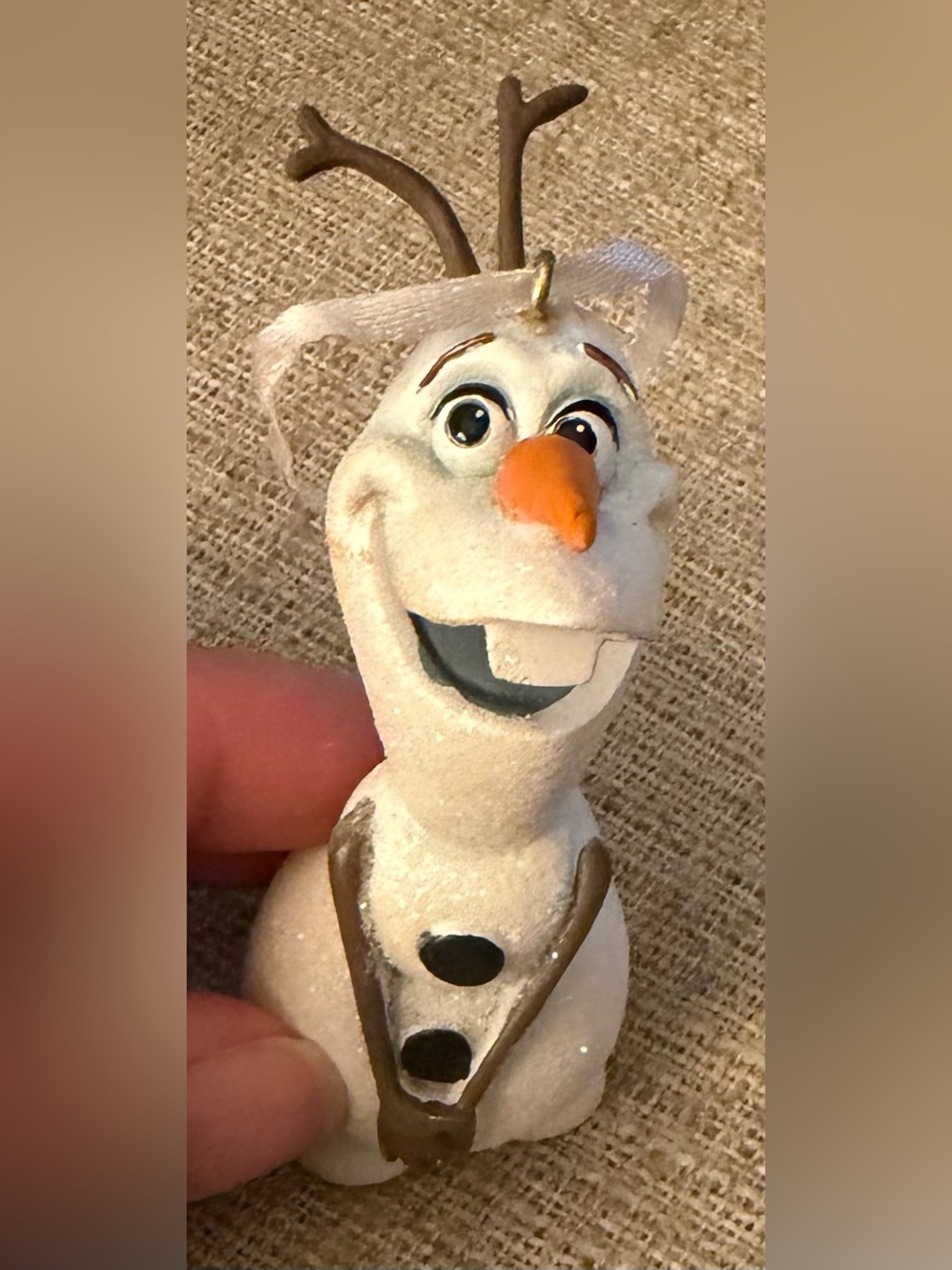 Olaf Snowman Ornament - White & Orange